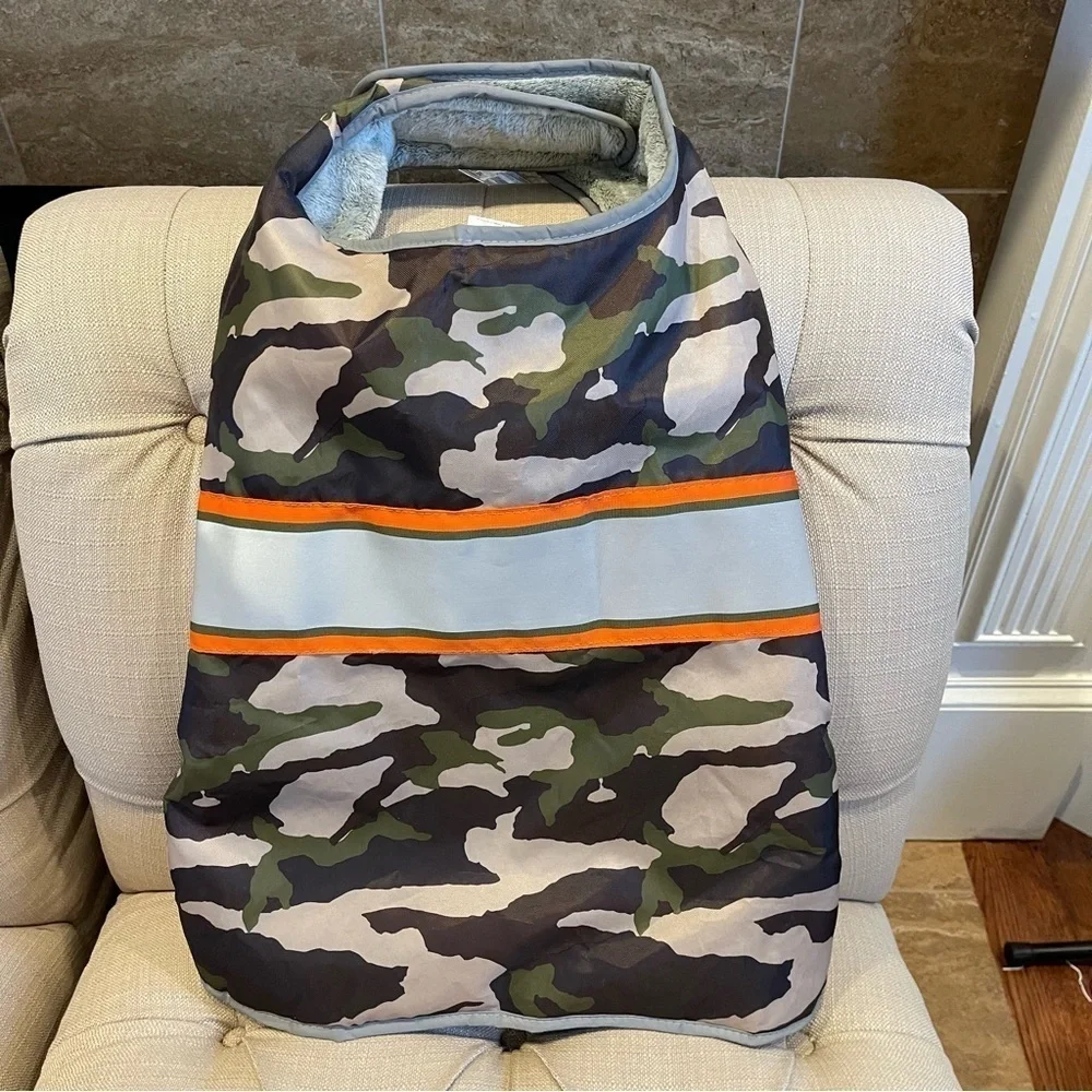 Top paw camouflage dog coat reflective fleece lined L